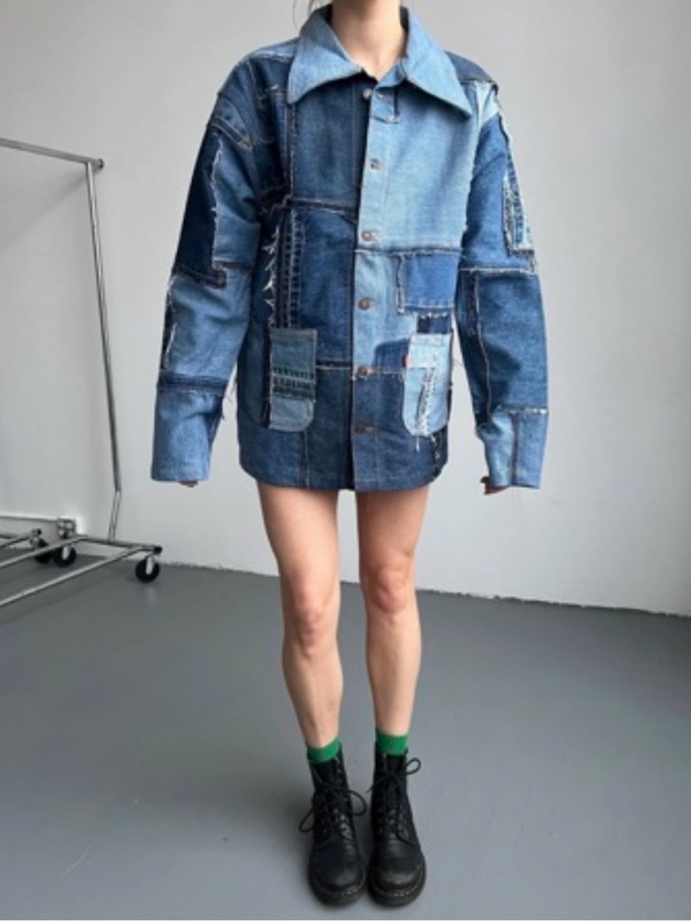 Reworked Levi’s patchwork chore coat size large